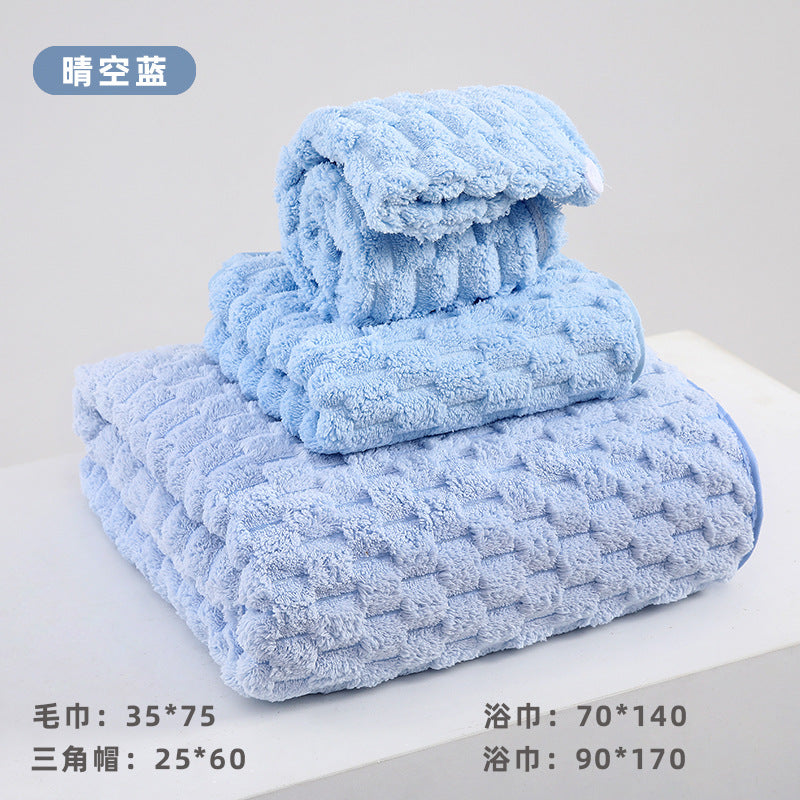 Thickened non-shedding bath towel and beach towel