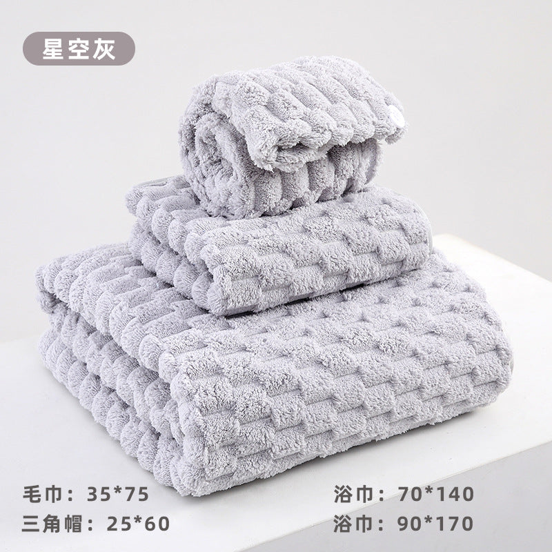 Thickened non-shedding bath towel and beach towel