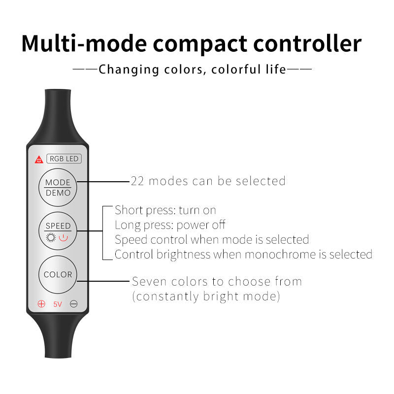 car colorful cold light USB wiring-free light emitting lamp