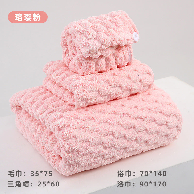 Thickened non-shedding bath towel and beach towel